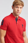 Mens Player 3 Pique Polo Shirt in Haute Red