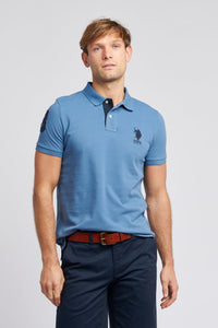Mens Player 3 Pique Polo Shirt in Blue Horizon