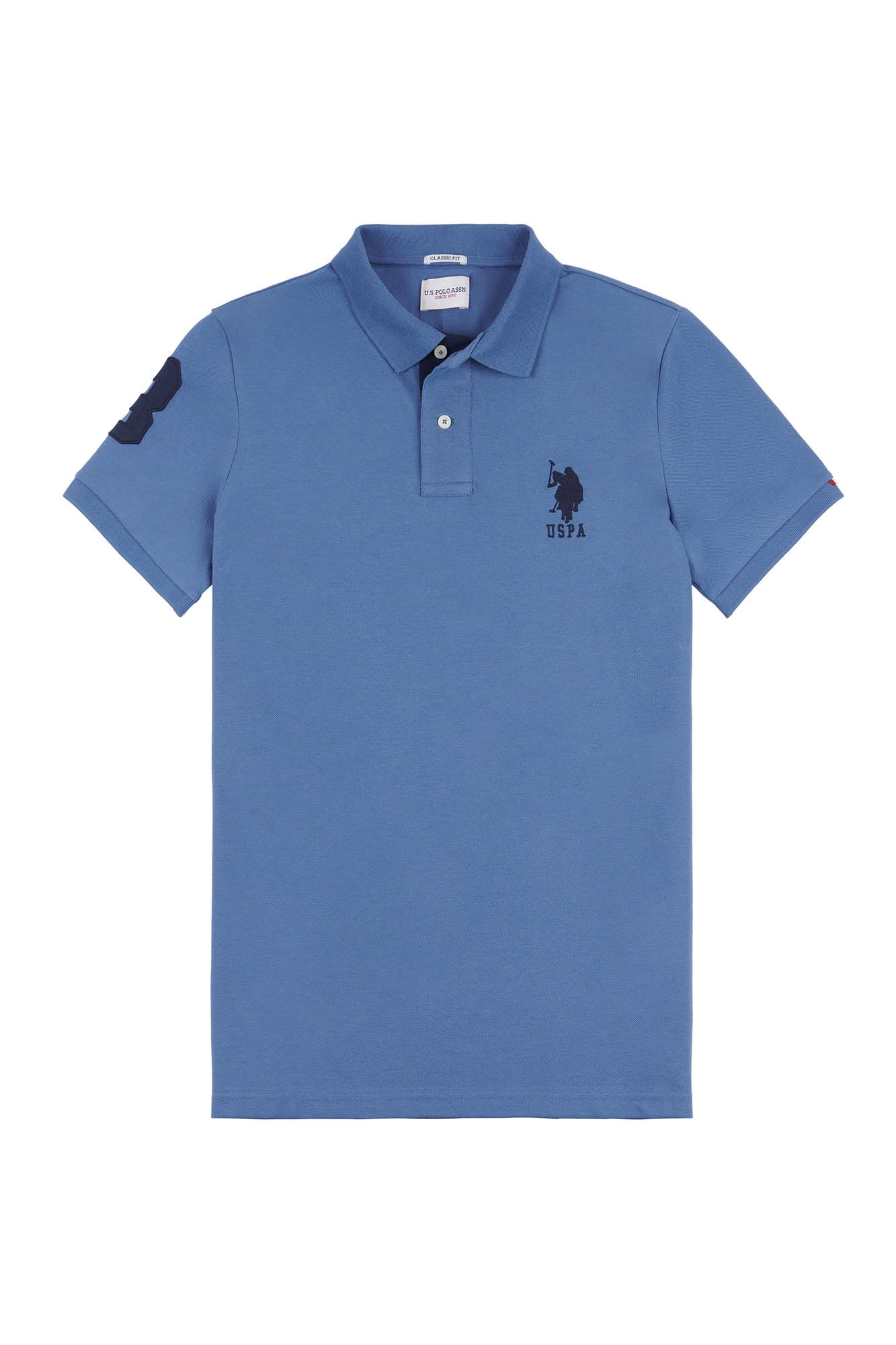 Mens Player 3 Pique Polo Shirt in Blue Horizon