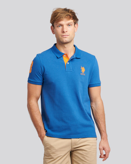 Mens Player 3 Polo Shirt Deja Vu Blue