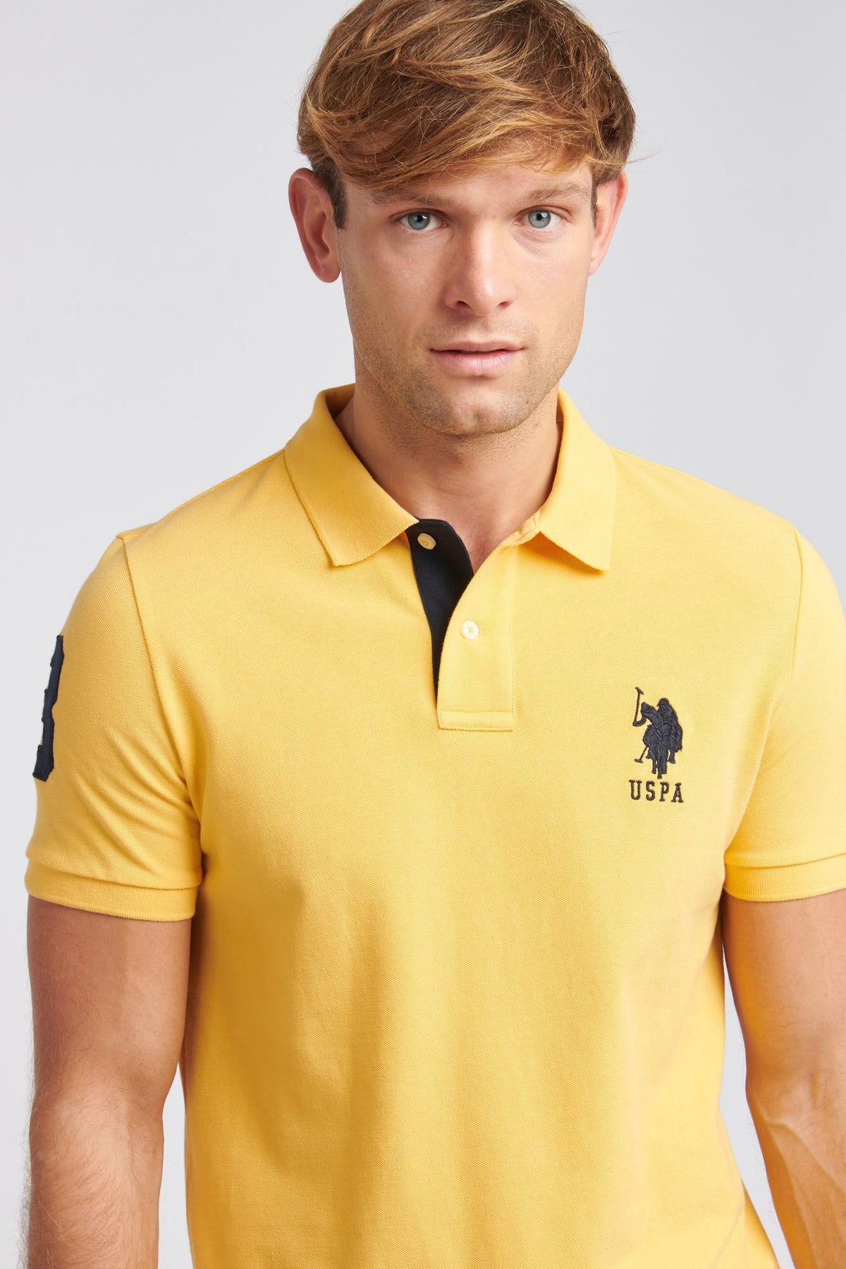 Mens Player 3 Pique Polo Shirt in Sunset Gold