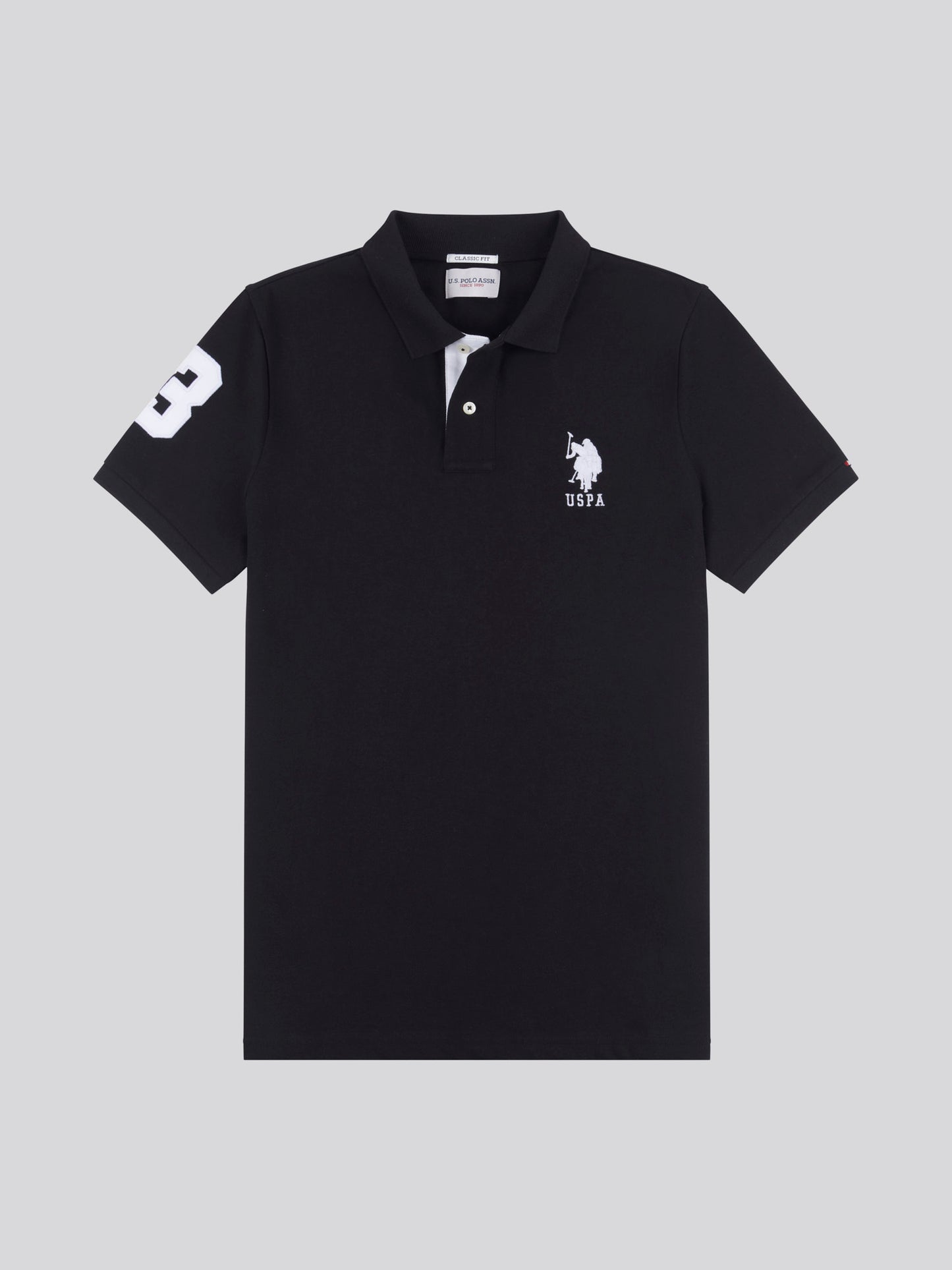 Mens Player 3 Polo Shirt in Black Bright White DHM