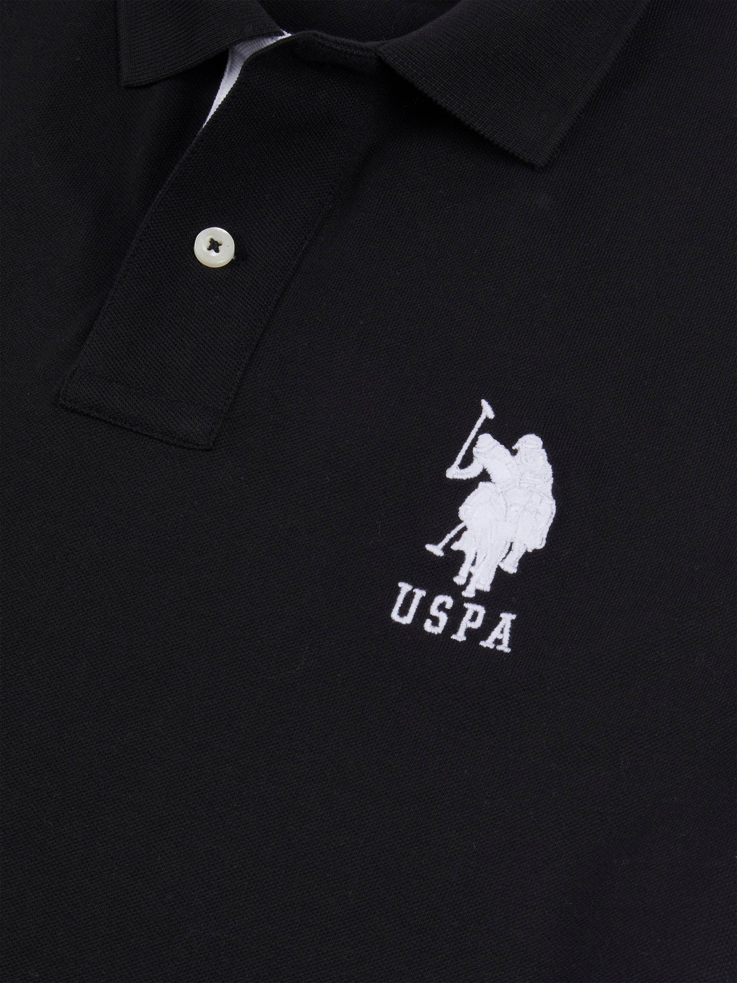 Mens Player 3 Polo Shirt in Black Bright White DHM