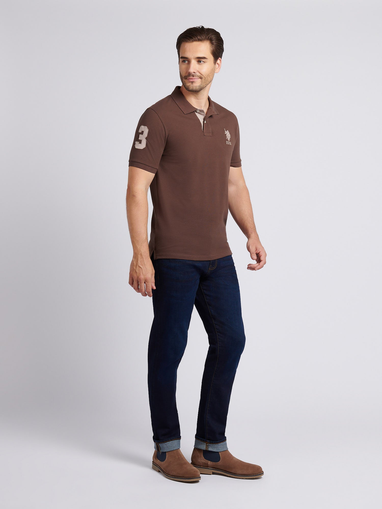 Mens Player 3 Polo Shirt Chocolate Martini – U.S. Polo Assn. UK