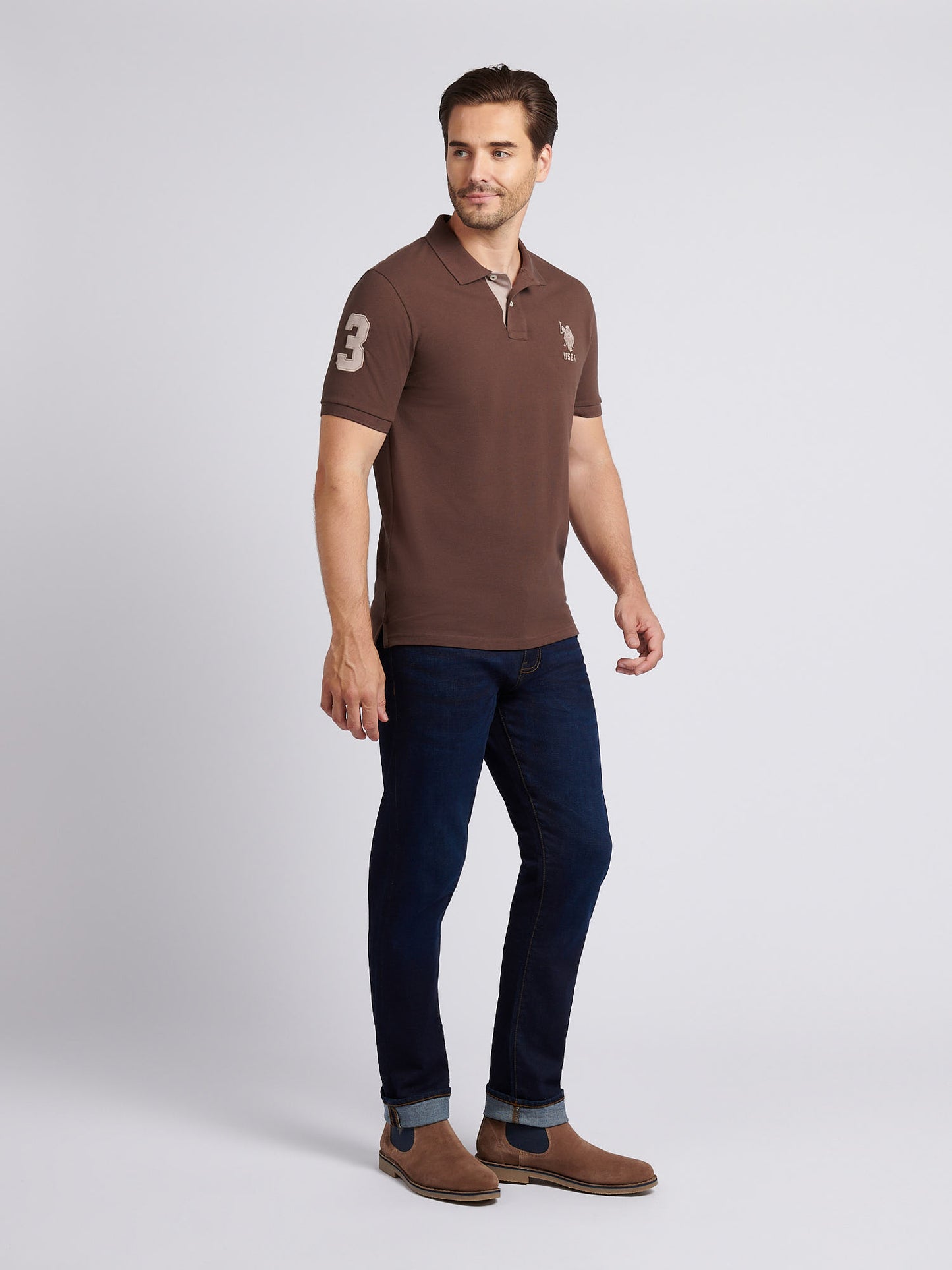 Mens Player 3 Polo Shirt in Chocolate Martini