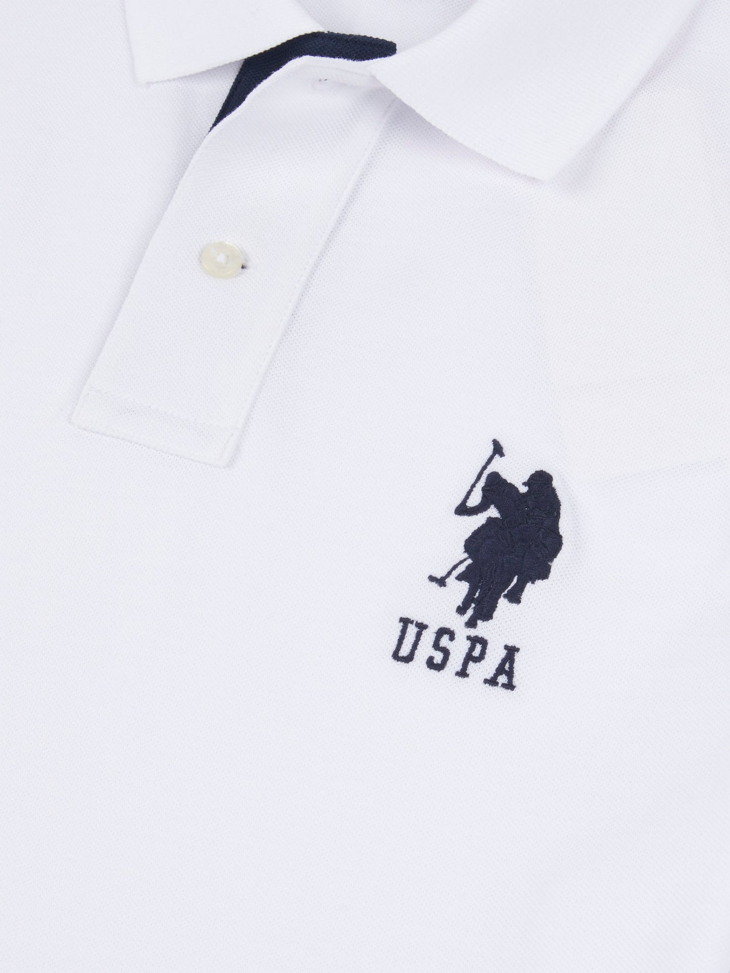 Mens Player 3 Polo Shirt in White / Dark Sapphire Navy DHM