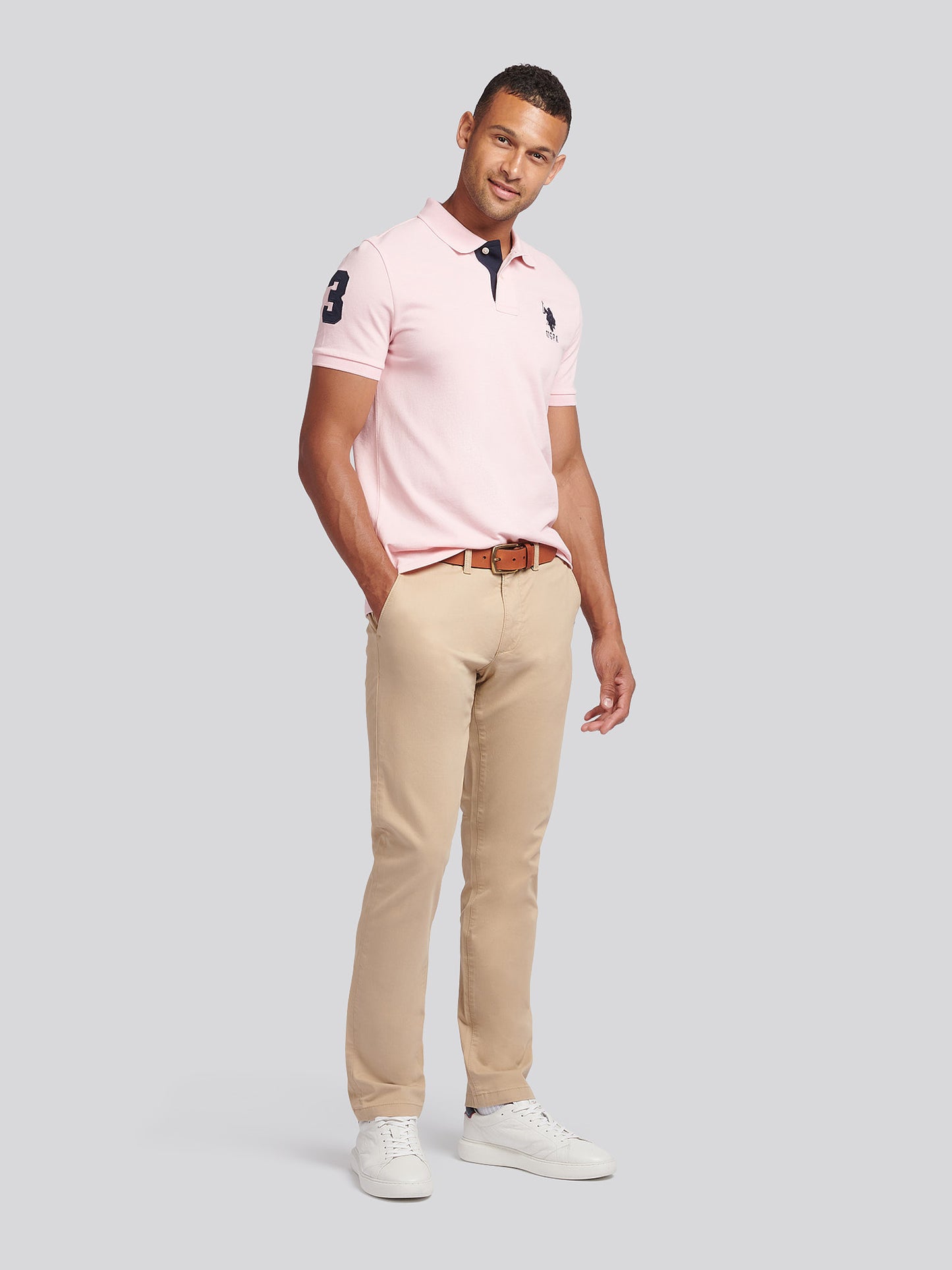 Mens Player 3 Polo Shirt Tickled Pink