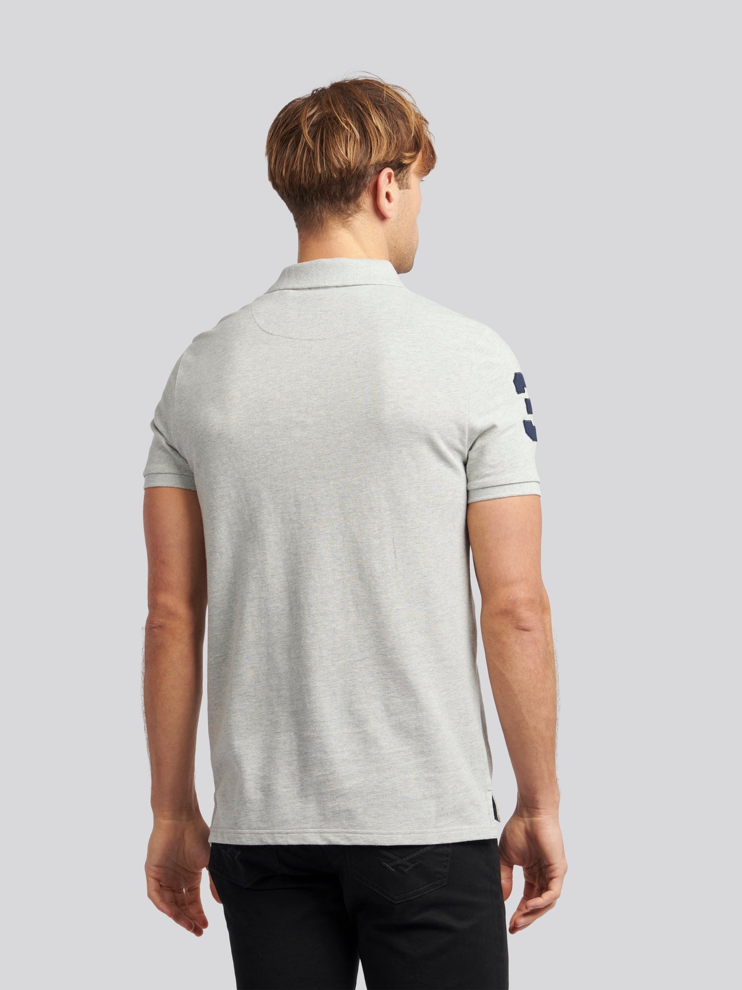 Mens Player 3 Polo Shirt in Mid Grey Marl