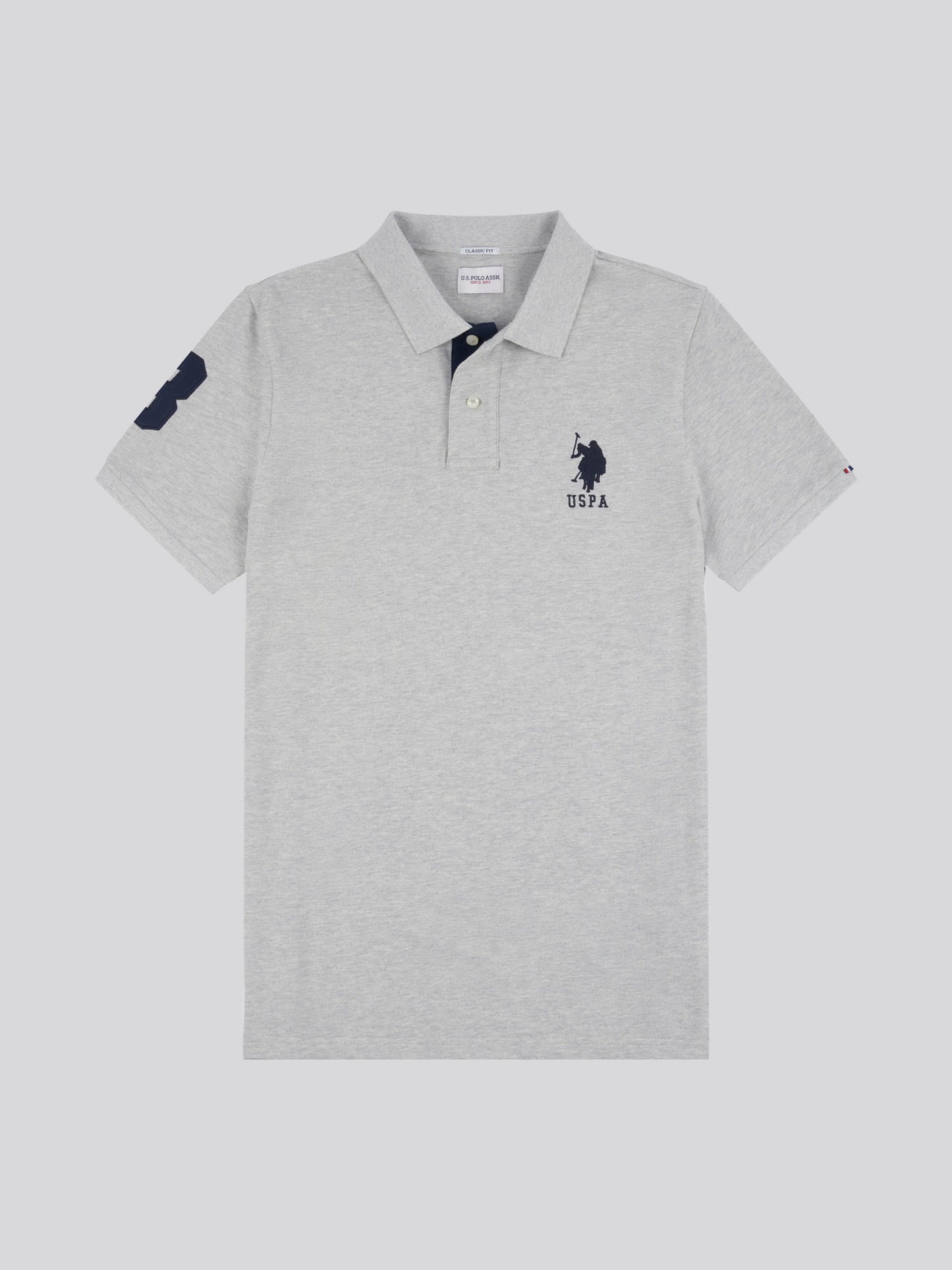 Mens Player 3 Polo Shirt in Mid Grey Marl