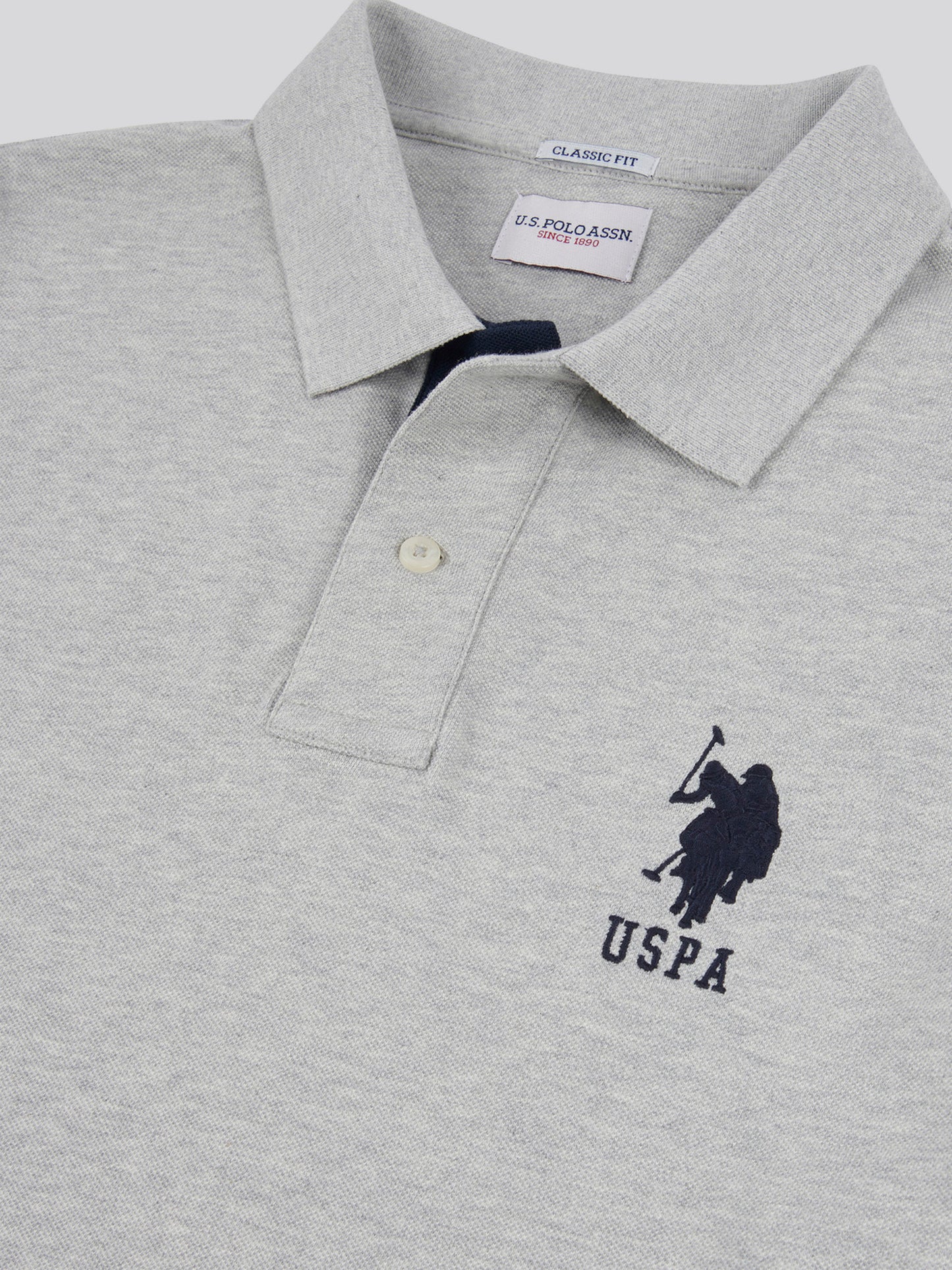 Mens Player 3 Polo Shirt in Mid Grey Marl