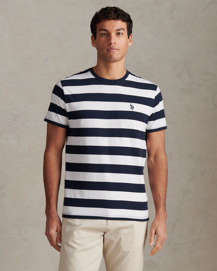Mens Classic Stripe T-Shirt Dark Sapphire Navy