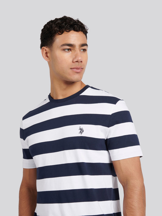 Mens Classic Stripe T-Shirt in Dark Sapphire Navy