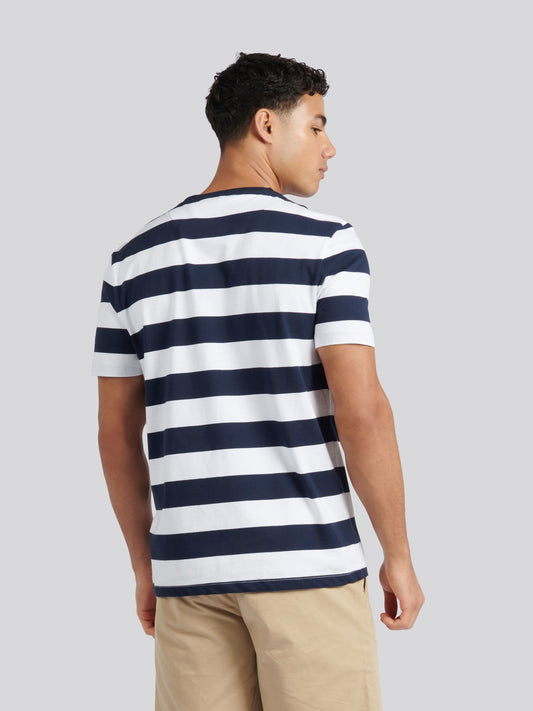 Mens Classic Stripe T-Shirt in Dark Sapphire Navy