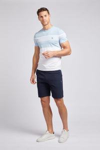 Mens Classic Fit Texture Terry Shorts in Dark Sapphire Navy