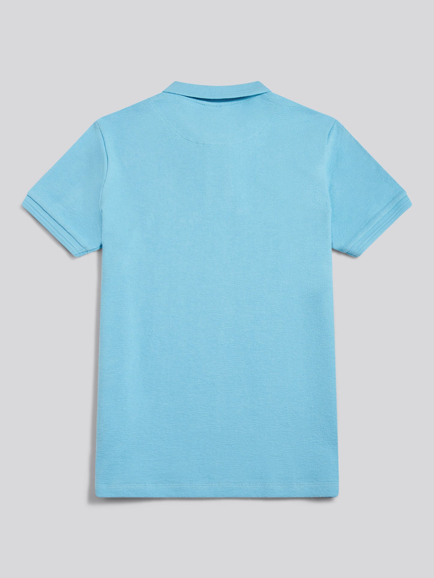 Mens Texture Terry Polo Shirt Air Blue