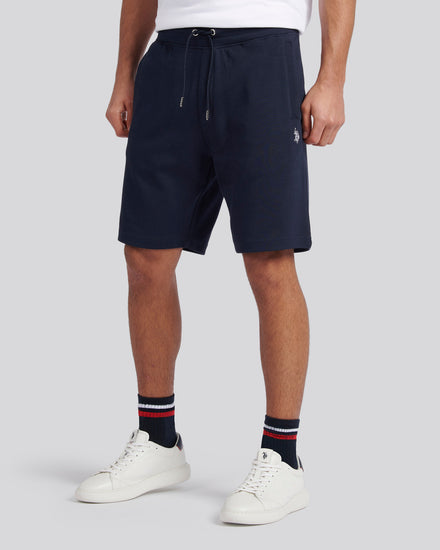 Mens Classic Fit Luxe Sweat Shorts in Dark Sapphire Navy / White DHM