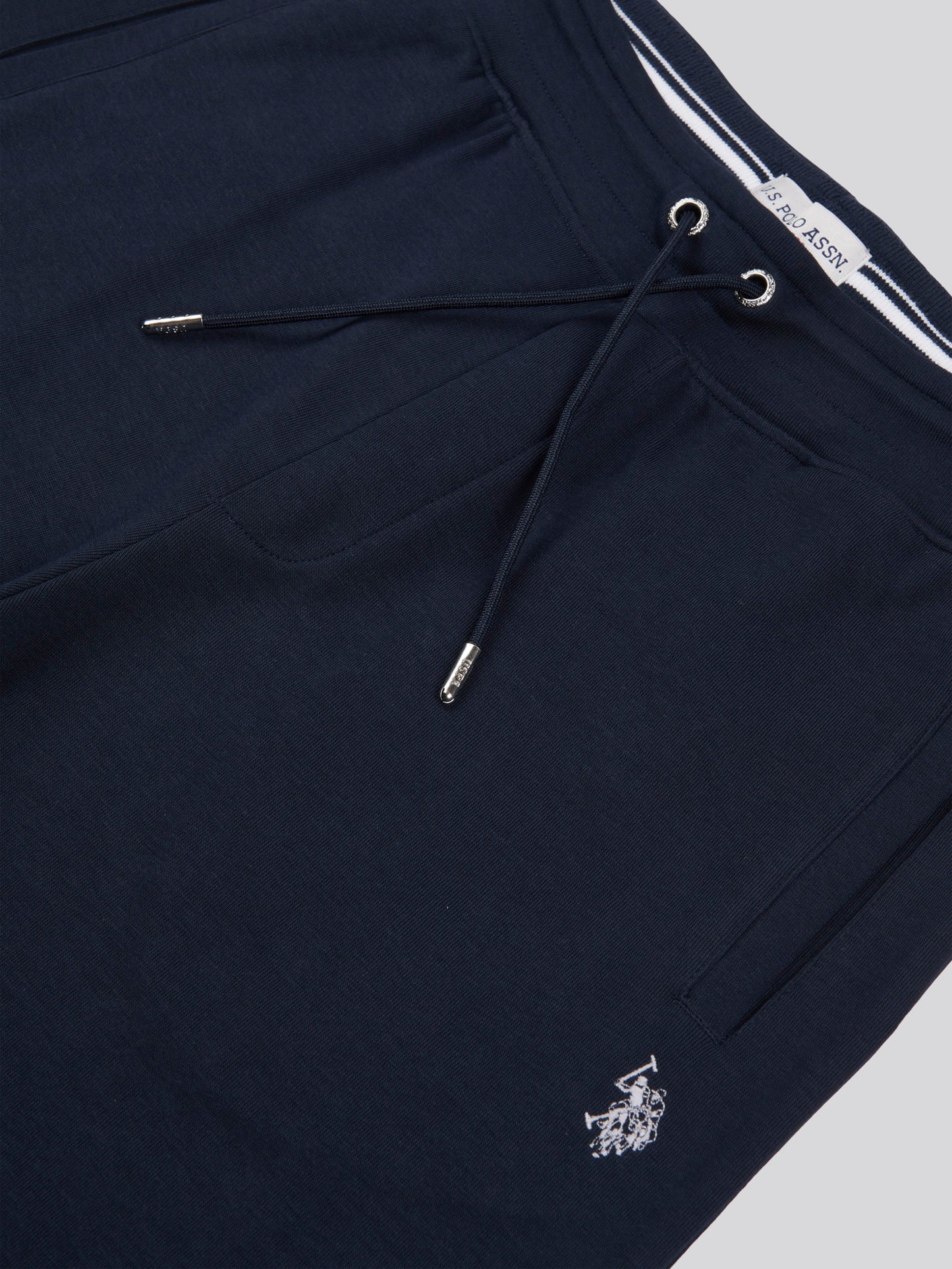 Mens Classic Fit Luxe Sweat Shorts in Dark Sapphire Navy / White DHM