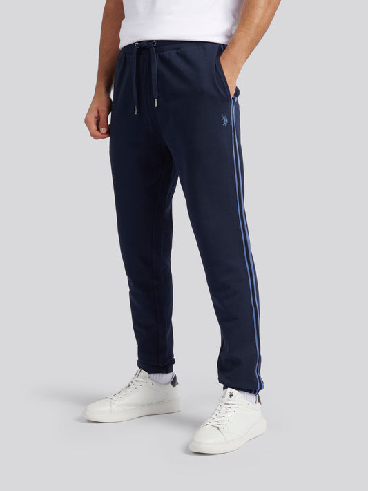 Mens Classic Fit Taped Joggers in Dark Sapphire Navy