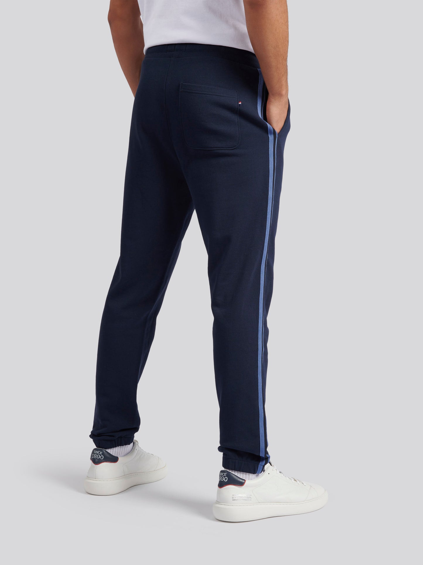 Mens Classic Fit Taped Joggers in Dark Sapphire Navy