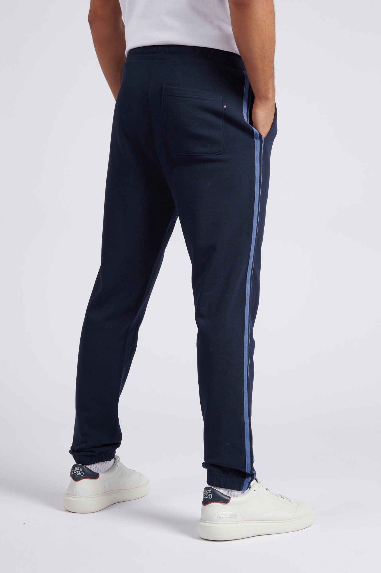 Mens Classic Fit Taped Joggers in Dark Sapphire Navy