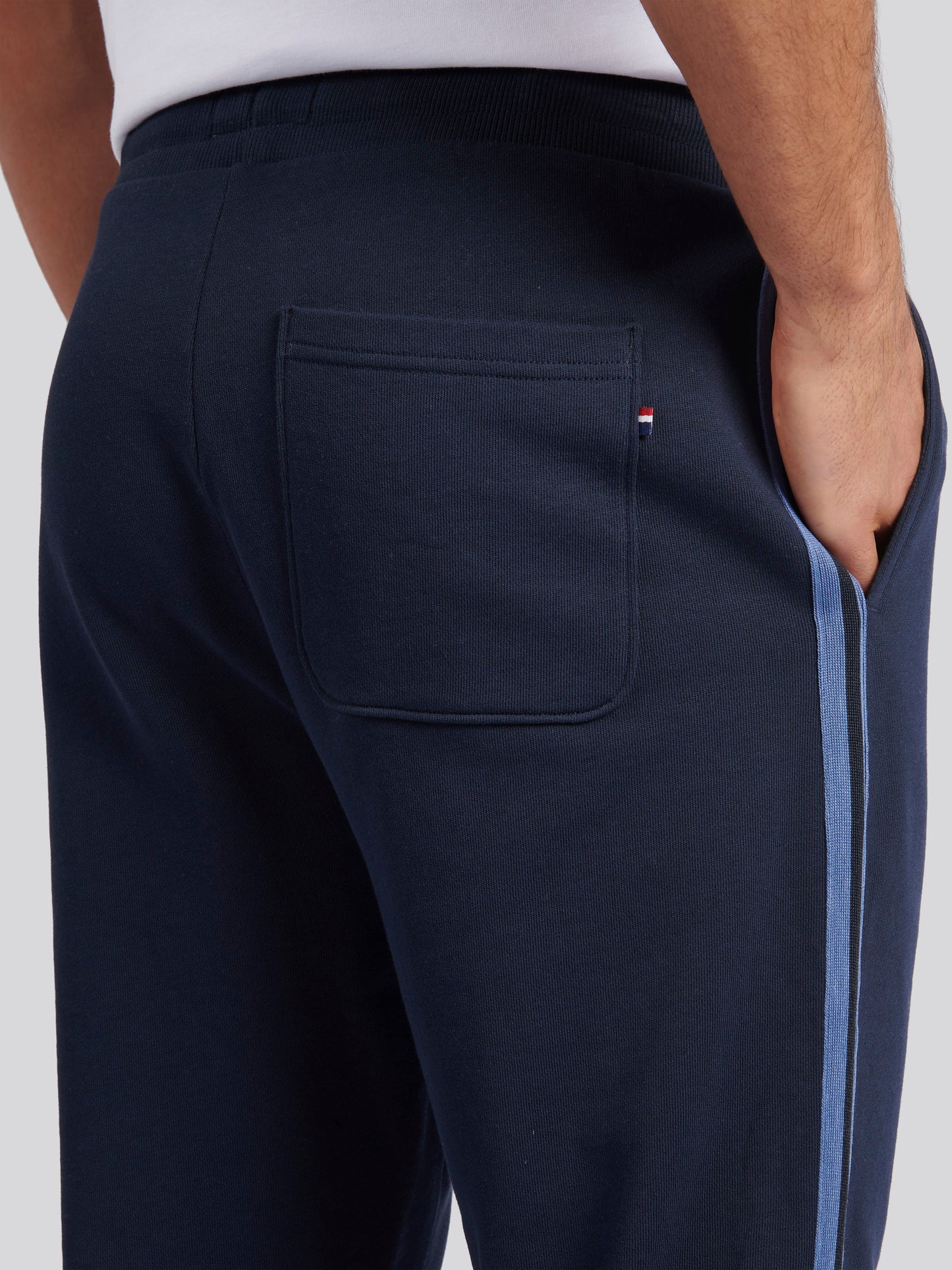 Mens Classic Fit Taped Joggers in Dark Sapphire Navy