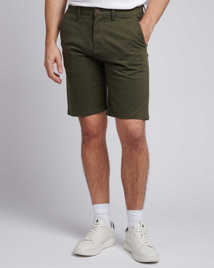Mens Classic Chinos Shorts in Forest Night