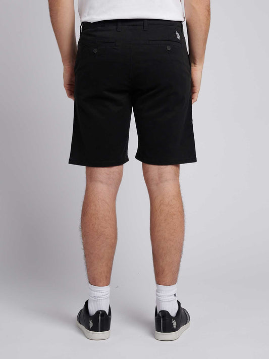 Mens Classic Chinos Shorts in Black Bright White DHM