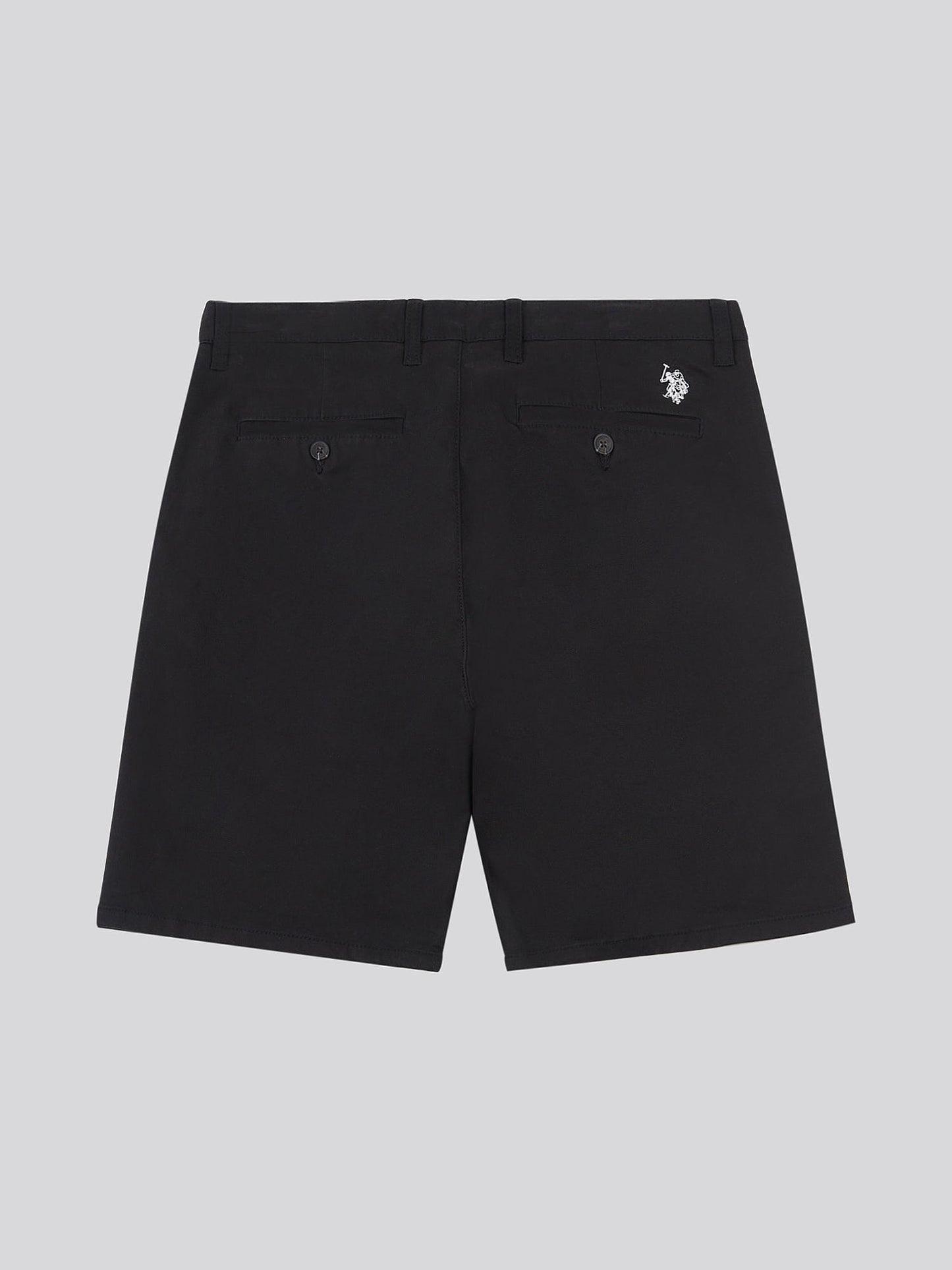 Mens Classic Chinos Shorts in Black Bright White DHM