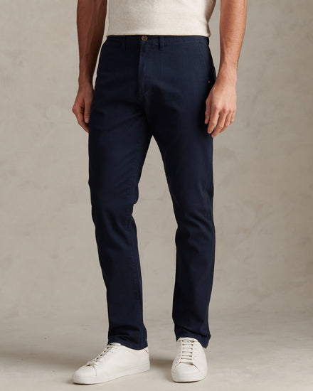 Mens Classic Chinos in Dark Sapphire Navy / Haute Red DHM
