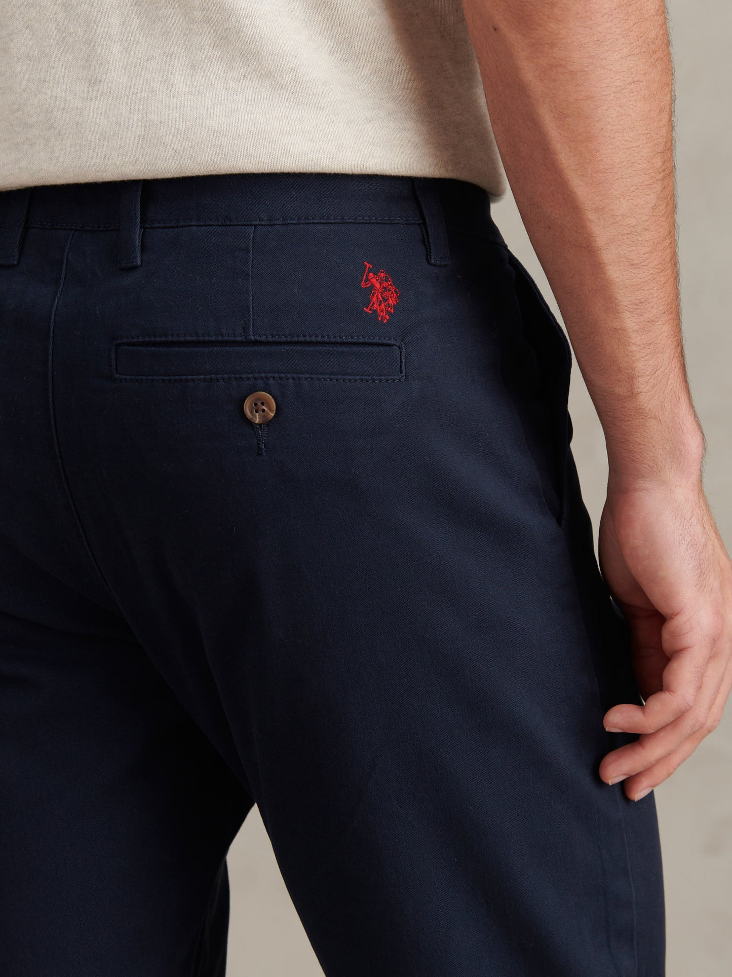 Mens Classic Chinos in Dark Sapphire Navy / Haute Red DHM