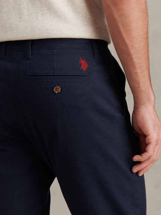 Mens Classic Chinos in Dark Sapphire Navy / Haute Red DHM