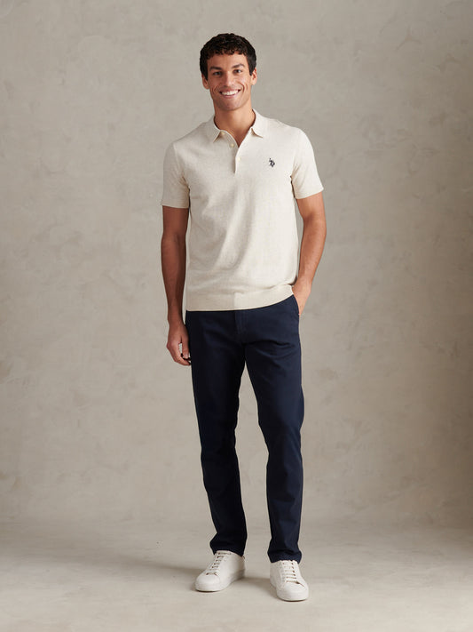 Mens Classic Chinos in Dark Sapphire Navy / Haute Red DHM