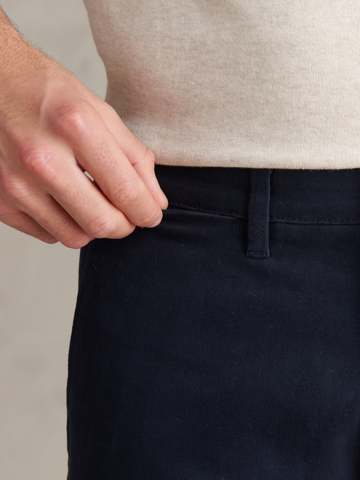 Mens Classic Chinos in Dark Sapphire Navy / Haute Red DHM