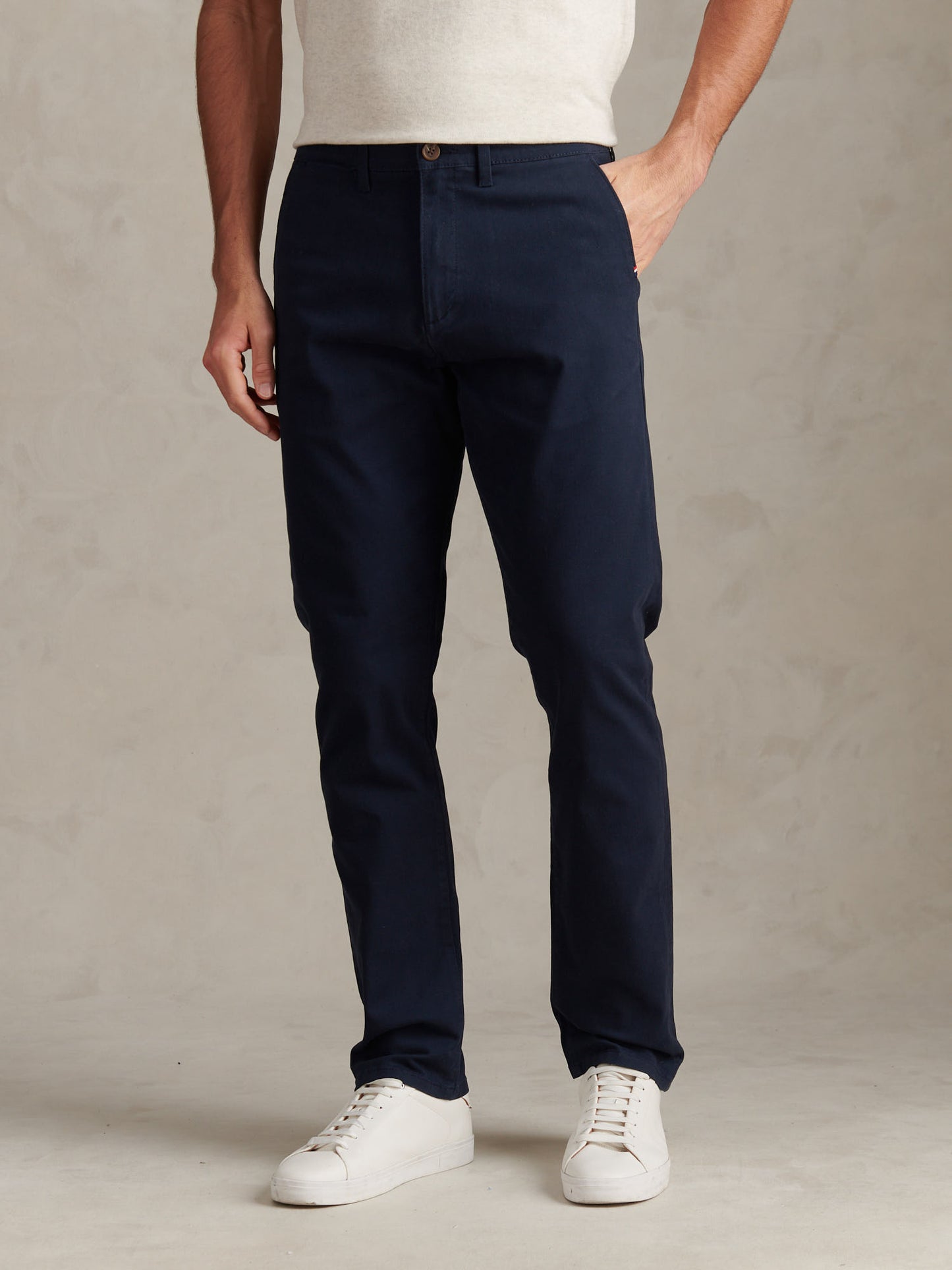 Mens Classic Chinos in Dark Sapphire Navy / Haute Red DHM