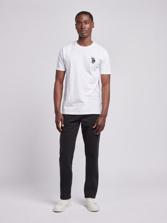 Mens Classic Chinos in Black Bright White DHM