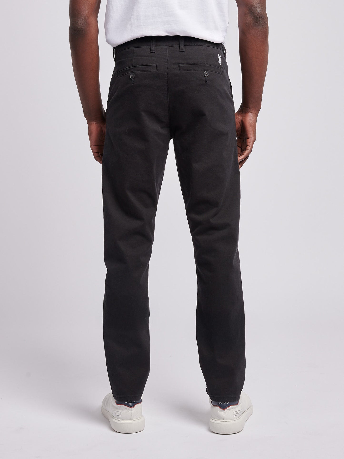 Mens Classic Chinos in Black Bright White DHM