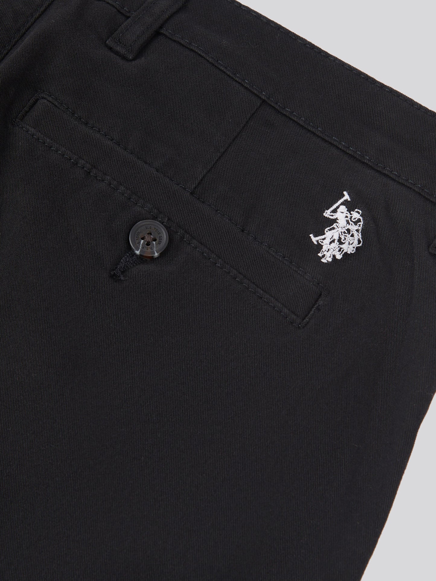Mens Classic Chinos in Black Bright White DHM