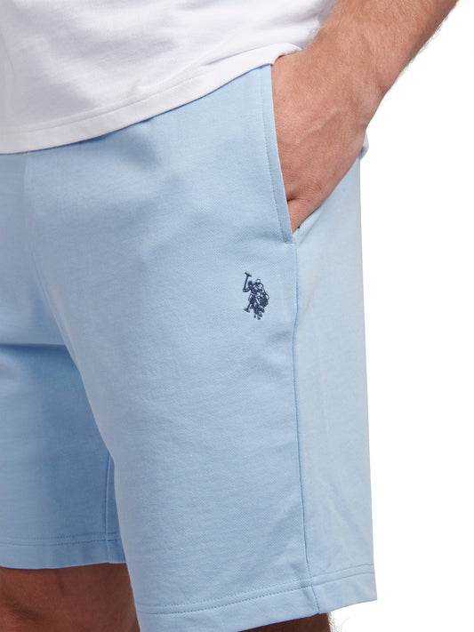Mens Double Horsemen Sweat Shorts Chambray Blue