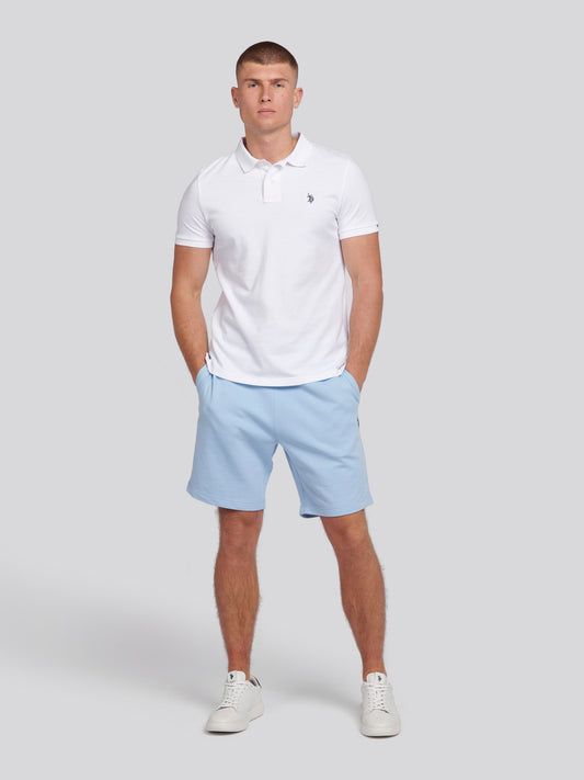 Mens Double Horsemen Sweat Shorts Chambray Blue