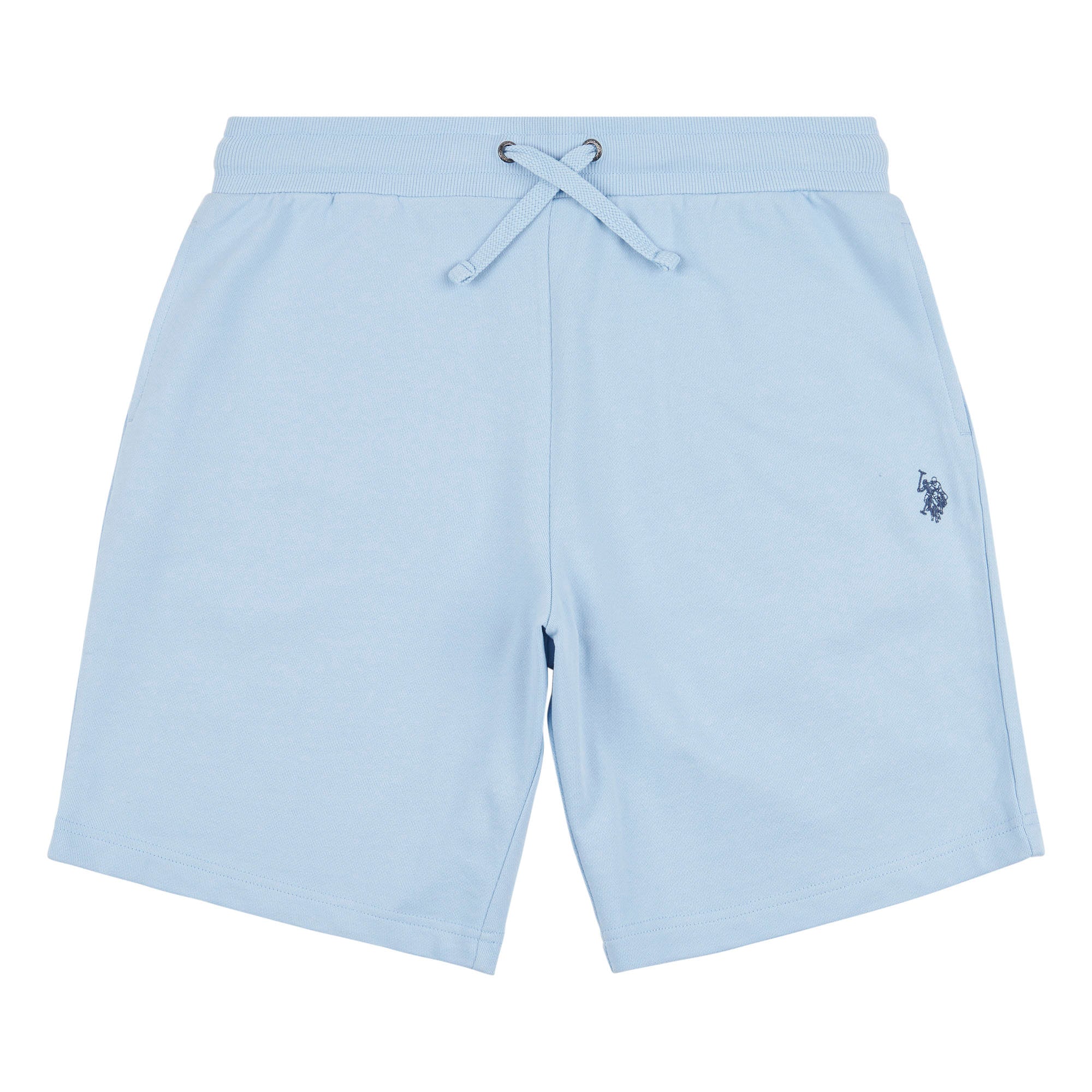 Mens Classic Fit Double Horsemen Sweat Shorts in Chambray Blue