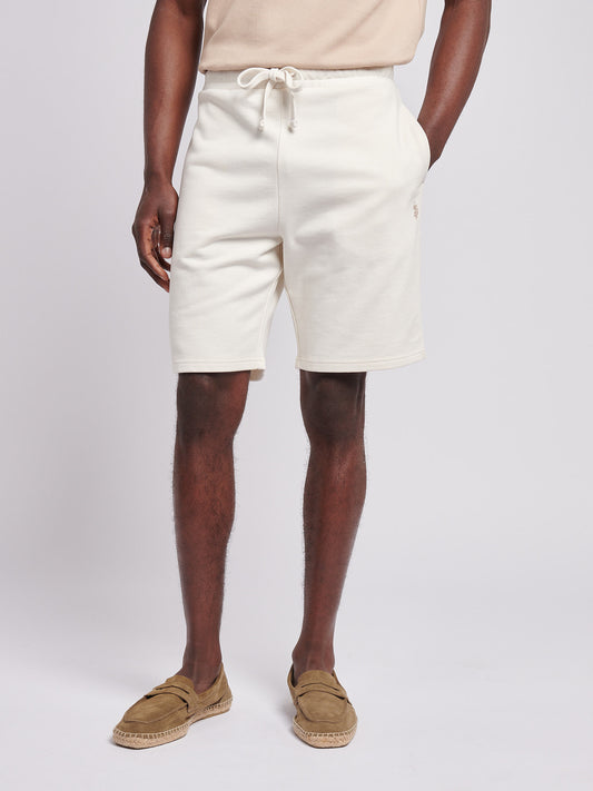 Mens Double Horsemen Sweat Shorts in Whisper White