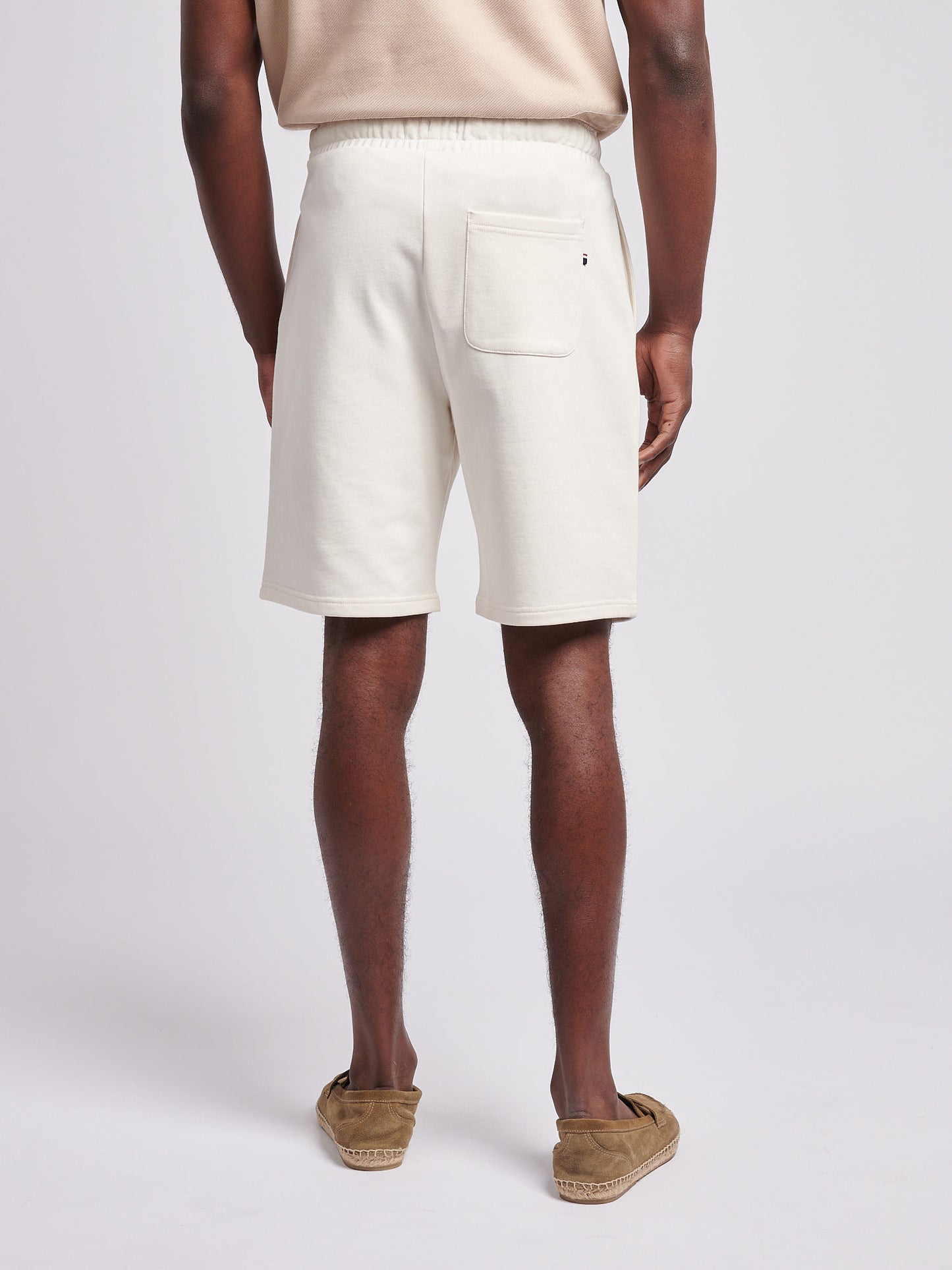 Mens Double Horsemen Sweat Shorts in Whisper White