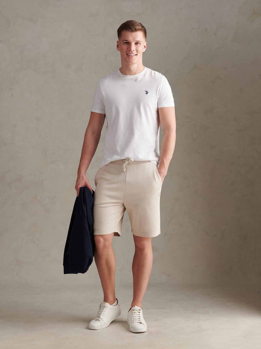 Mens Double Horsemen Sweat Shorts Beige