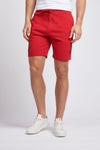 Mens Classic Fit Player 3 Sweat Shorts in Haute Red
