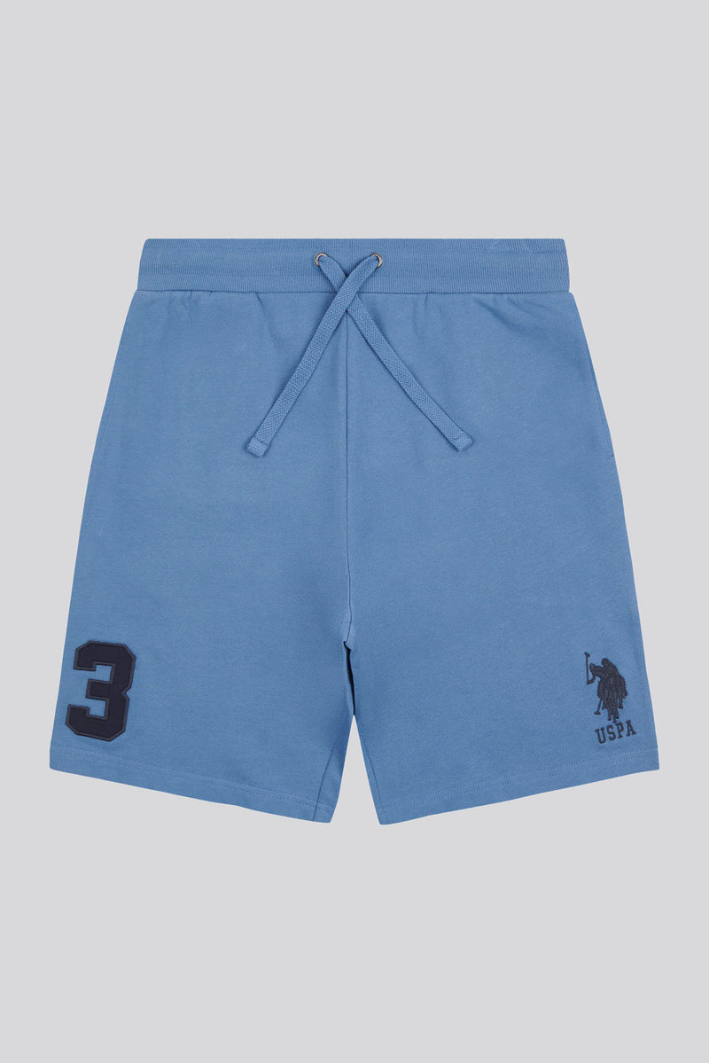 Mens Classic Fit Player 3 Sweat Shorts in Blue Horizon