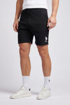 Mens Classic Fit Player 3 Sweat Shorts in Black Bright White DHM