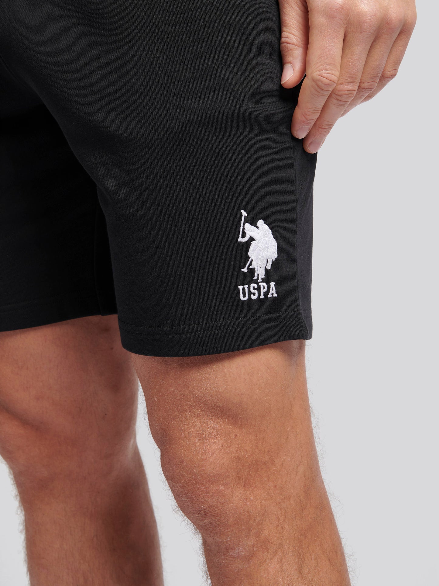 Mens Player 3 Sweat Shorts in Black Bright White DHM