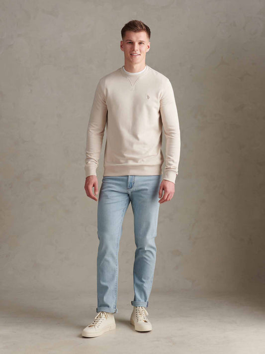 Mens Double Horsemen Sweatshirt Beige