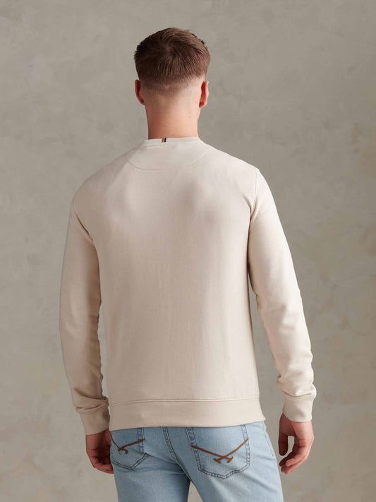 Mens Double Horsemen Sweatshirt Beige