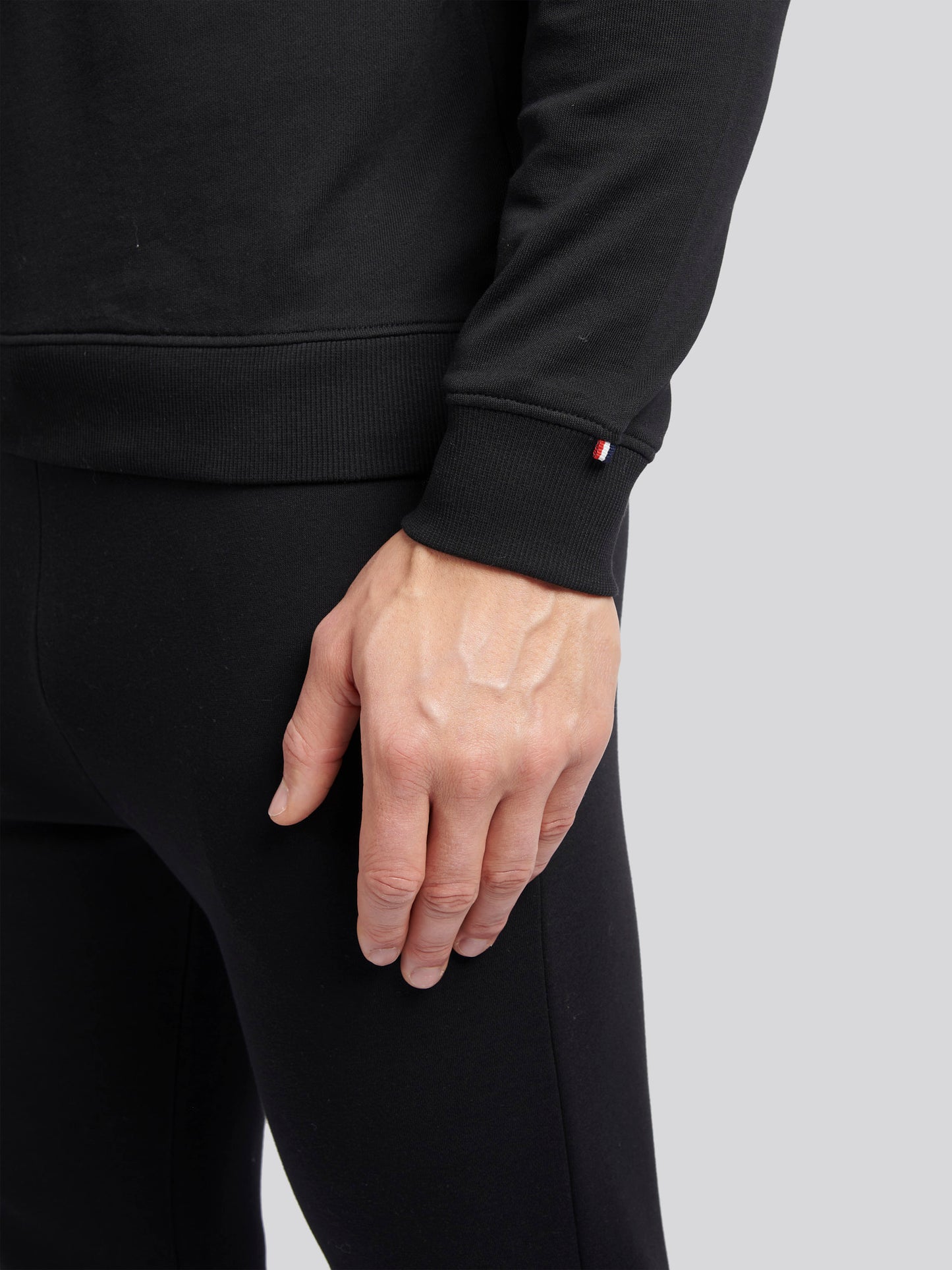 Mens Double Horsemen Sweatshirt in Black Bright White DHM